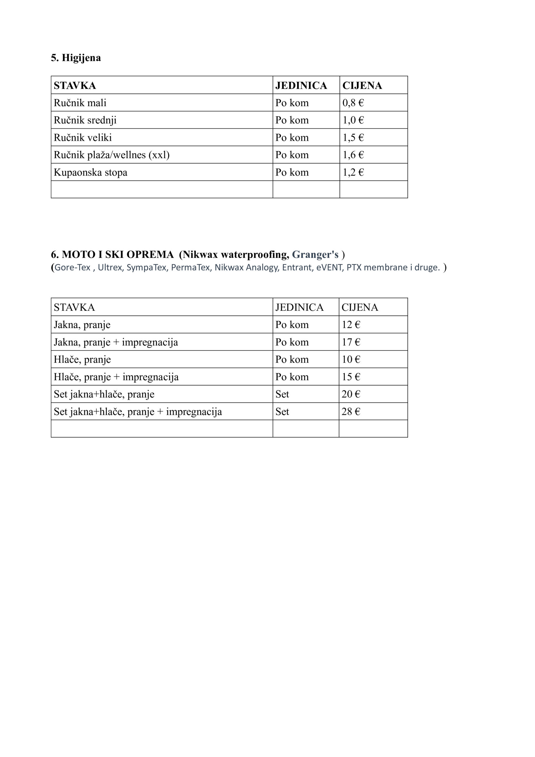 plovak servis cijenik 4